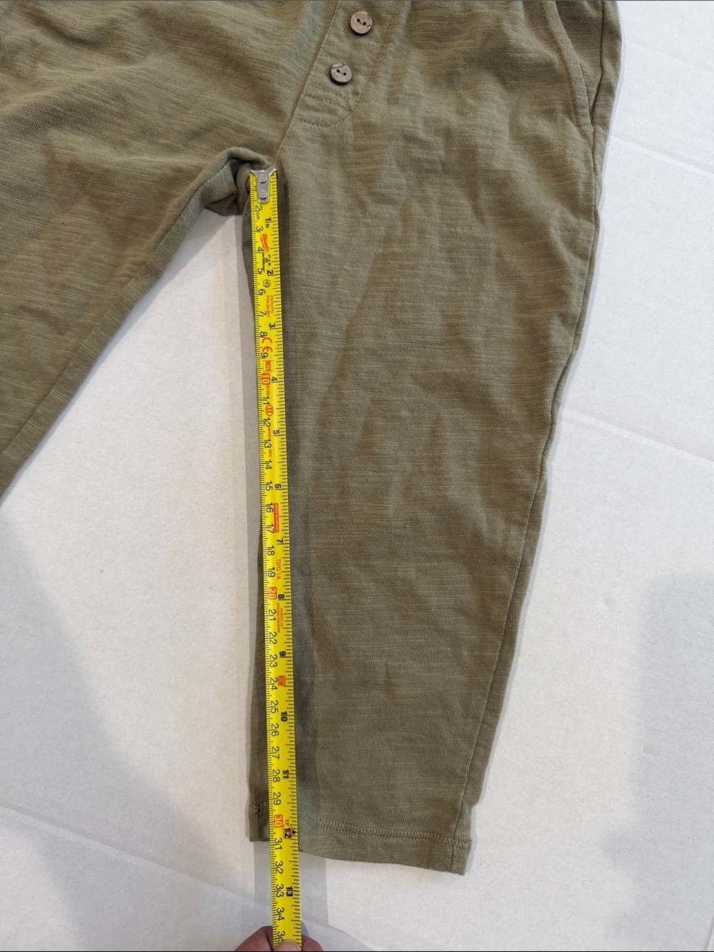 Rylee + Cru Olive Green Pull-On Pants with Faux Buttons - Picture 4 of 10